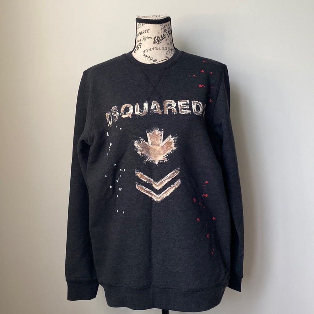 DSQUARED2 Paint Splatter Crew Neck Sweatshirt